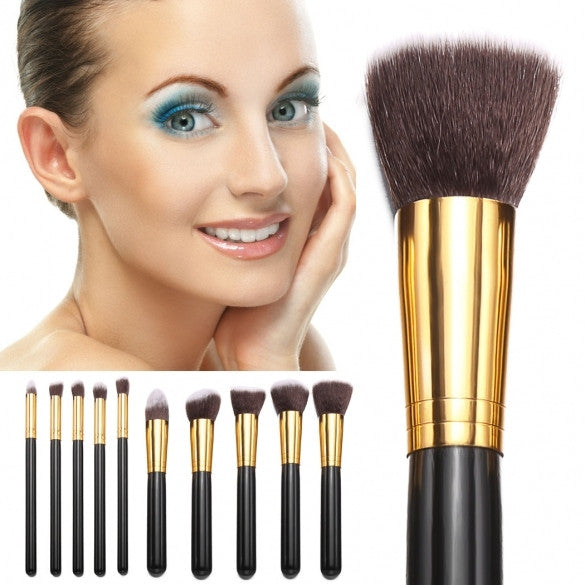 10PCS Makeup Brush Professional Cosmetic Foundation Face Powder Brushes Kits Sets
