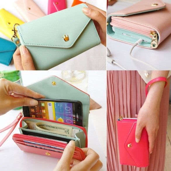 Multifunction Women Wallet Coin Case Purse For iphone/Galaxy iphone 4/5