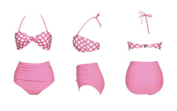 Plus Size Striped High Waist Bikini Set Swimwear - Meet Yours Fashion - 4
