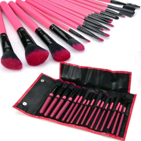 16Pcs Professional Makeup Brushes Cosmetic Tool Brush Set Kit + Leather Case BE