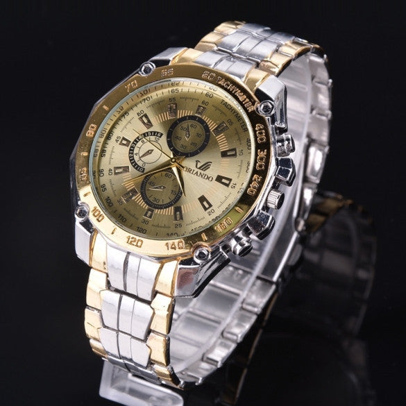 Fashion Stainless Steel Luxury Sport Analog Quartz Clock Men's Wrist Watch - Meet Yours Fashion - 3