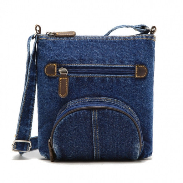 Unisex Women Blue Denim Shoulder Bag Jean Purse Vintage Cross Bag Handbag - Meet Yours Fashion - 2