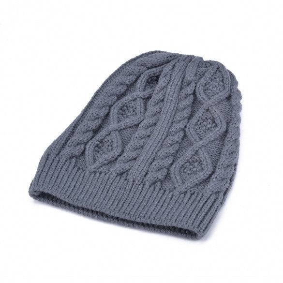 New Winter Warm Wool Beanie Cap Women Baggy Crochet Knit Skull Ski Hat