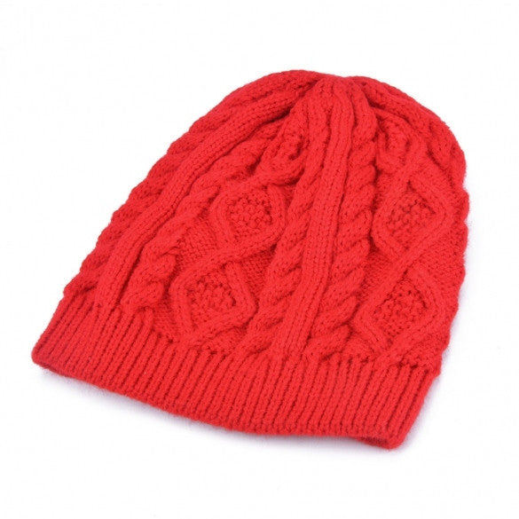New Winter Warm Wool Beanie Cap Women Baggy Crochet Knit Skull Ski Hat