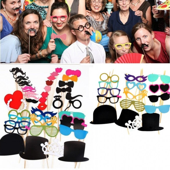 Fashion 44 Photo Booth Props Moustache on A Stick Weddings Christmas Birthday Party Fun