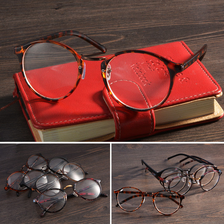 4 Colors Stylish New Personality Practical Decoration Retro Round Lens Plano Optical Glasses