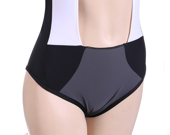 Strap Hollow Splicing Color Swimsuit One Piece Swimwear - MeetYoursFashion - 4