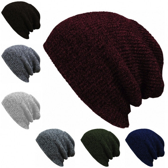 New Fashion Wool Blend Knit Unisex Men Women Beanie Oversize Spring Fall Winter Hat Ski Cap
