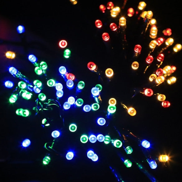 12M 100 LED Solar String Light Multi-color Waterproof Christmas Party Outdoor Decor Light
