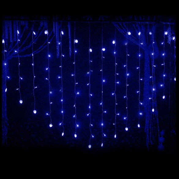 124 LED Heart Shape Curtain String Light Multi-color Waterproof Christmas Wedding Party Decor Light EU Plug