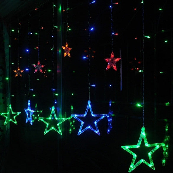 Fashion 12 Star Shape LED Flash Lights Party Wedding Festival Decorations Strobe Curtain Night Lights