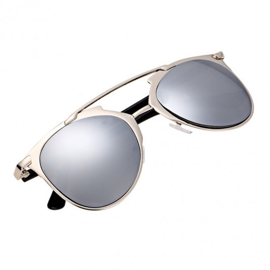 Vintage Style Unisex Mirror Lens Sunglasses Glasses Eyewear Metal Frame
