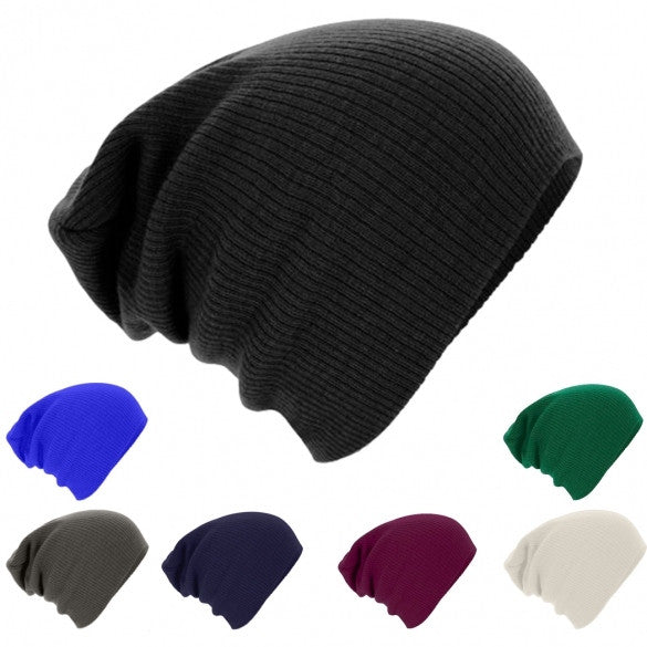 Fashion European Style Autumn Winter Unisex Knit Crochet Warm Beanie Hat Oversized Slouch Cap