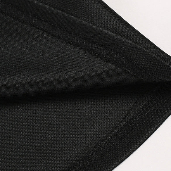 Long Sleeves Zipper High Waist Pleated Little Black Dress - MeetYoursFashion - 6