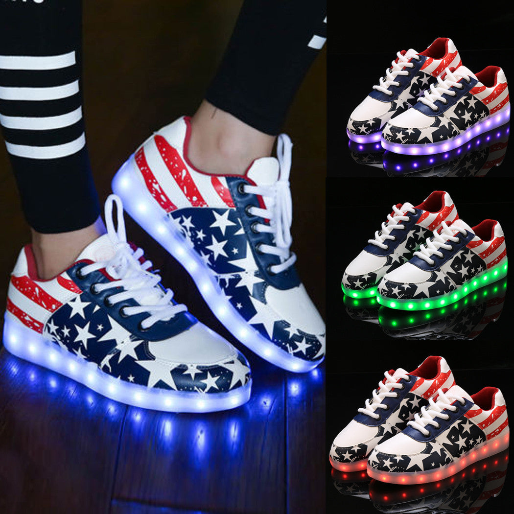Fashion Unisex Lace Up LED Light Luminous Shoes Sportswear Sneaker Casual Shoes - MeetYoursFashion - 1