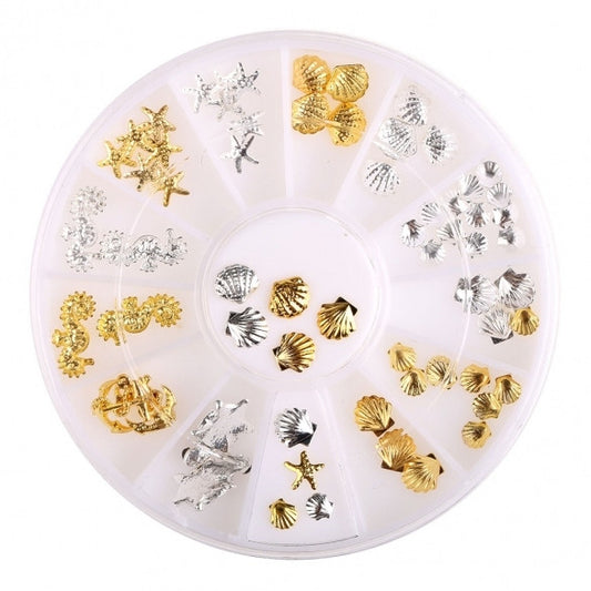 Pro Shinny 3D Alloy Nail Art Glitters Acrylic Tips Decoration Manicure Wheel DIY Decorations