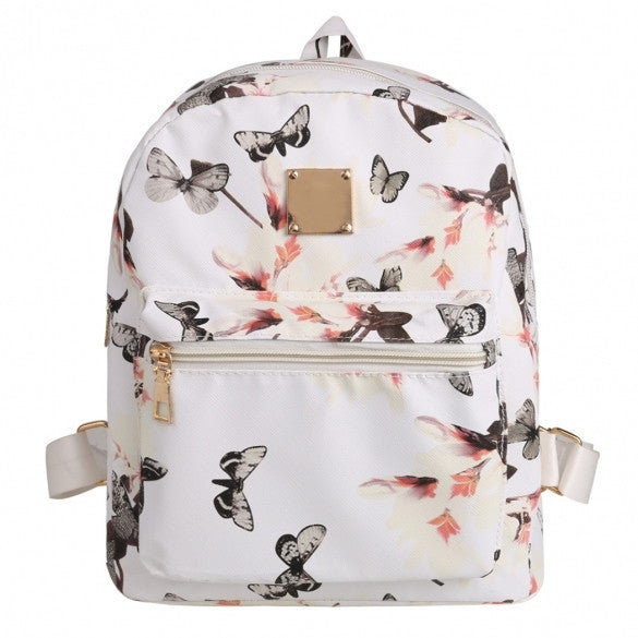 New Fashion Women Floral Print Travel Vintage Style Synthetic Leather Backpack - Meet Yours Fashion - 3