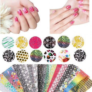 New 20 Sheets Nail Art Transfer Stickers 3D Design DIY Manicure Tips Decal Decorations
