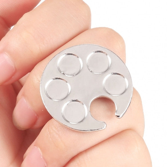 New Mini Finger Nail Art Mixing Palette For Hand Manicure Ring Nail Tool