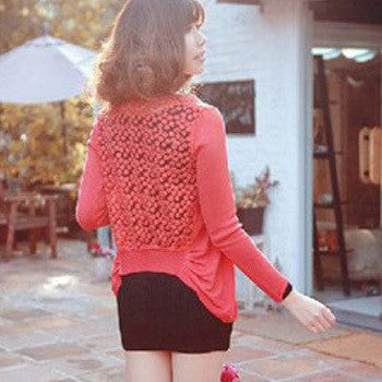 Candy Color Hollow Thin Knitting Blouse - Meet Yours Fashion - 10