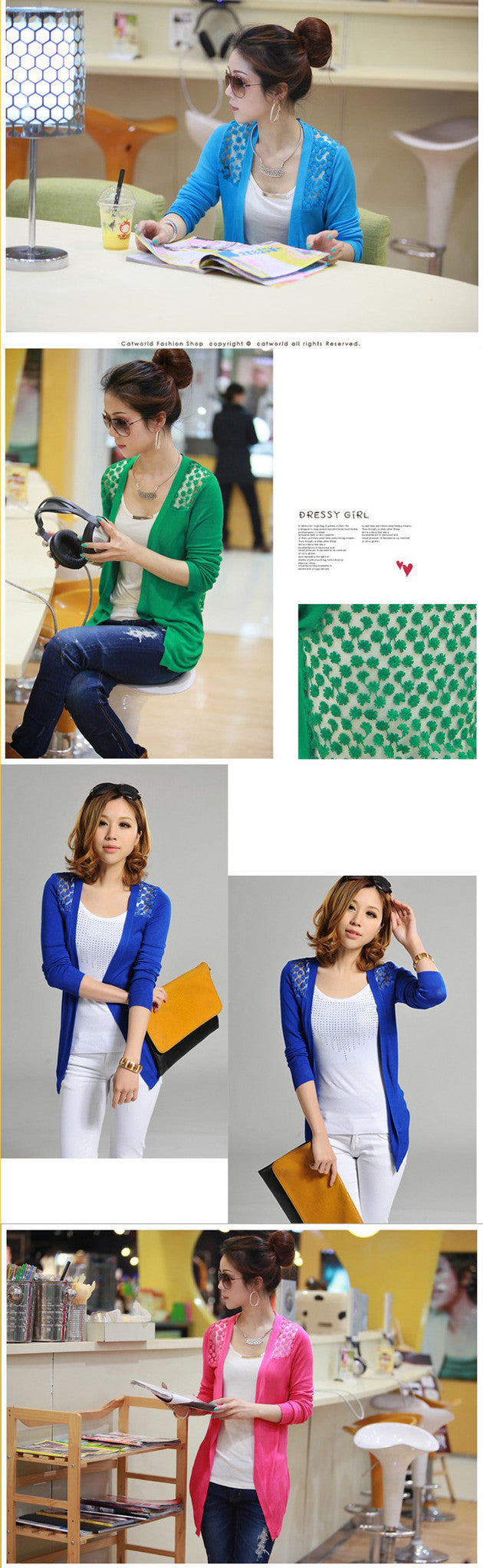 Candy Color Hollow Thin Knitting Blouse - Meet Yours Fashion - 12