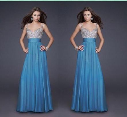 Fashion Chiffon V-neck Splicing Long Prom Party Dress - Meet Yours Fashion - 5
