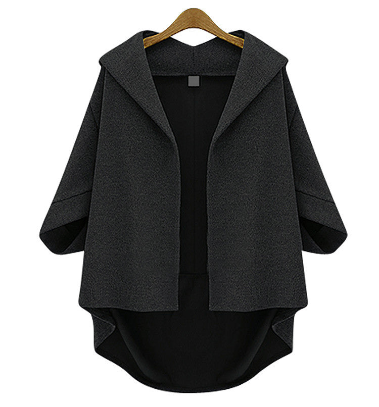 Solid 3/4 Sleeves Cardigan Batwing Plus Size Coat - Meet Yours Fashion - 7