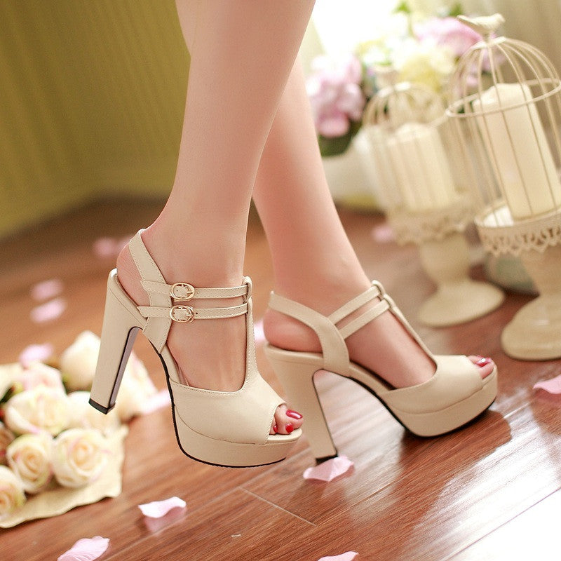 Fashion Platform Peep Toe Outdoor Heels Sandals - MeetYoursFashion - 3
