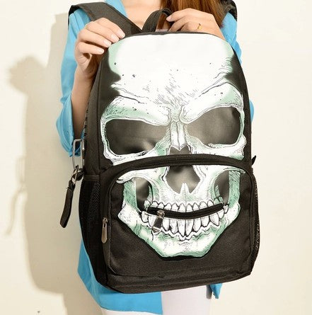 High-Capacity Fashion Skeleton Multiple Pockets School Backpack Bag