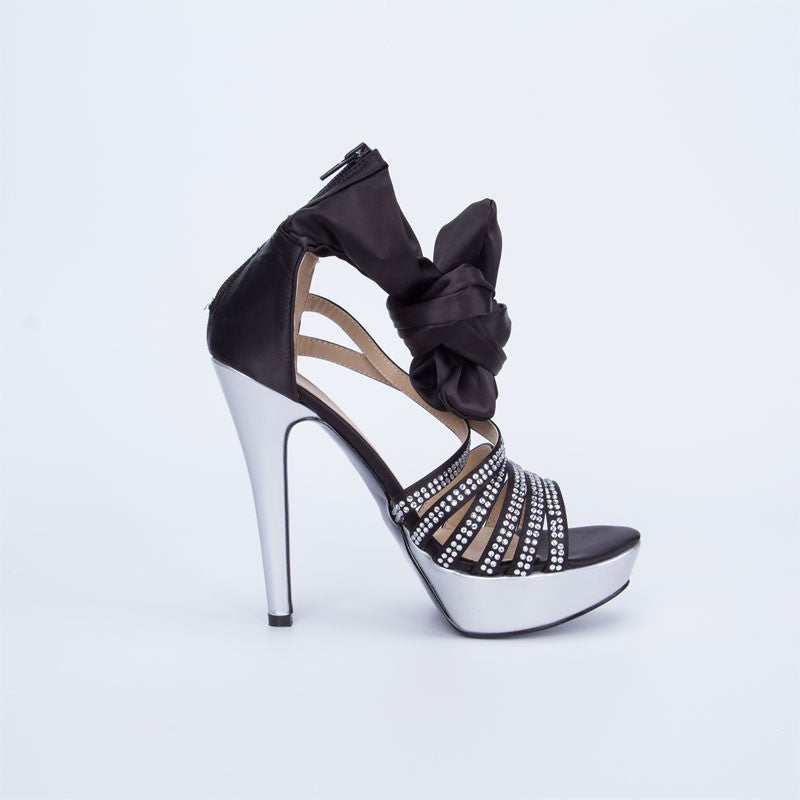 Shinning Rhinestone Leatherette Platform Stiletto Heel Sandals Heels Wedding Shoes - MeetYoursFashion - 5