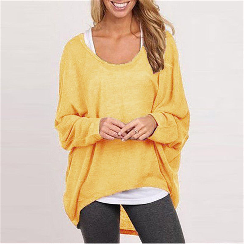 Loose Long Sleeves Irregular Pullover Sweater Top - MeetYoursFashion - 10