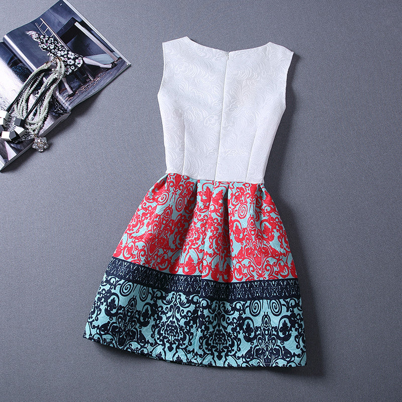 Print Pleated Short Mini Tank Dress - MeetYoursFashion - 17