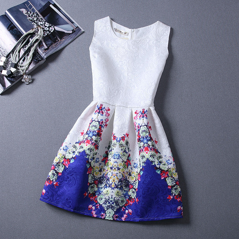 Print Pleated Short Mini Tank Dress - MeetYoursFashion - 11