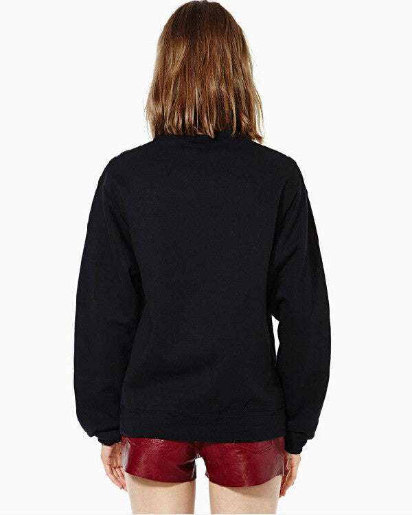 Letter Scoop Pullover Splicing Long Sleeve Slim Sweatshirt - Meet Yours Fashion - 5