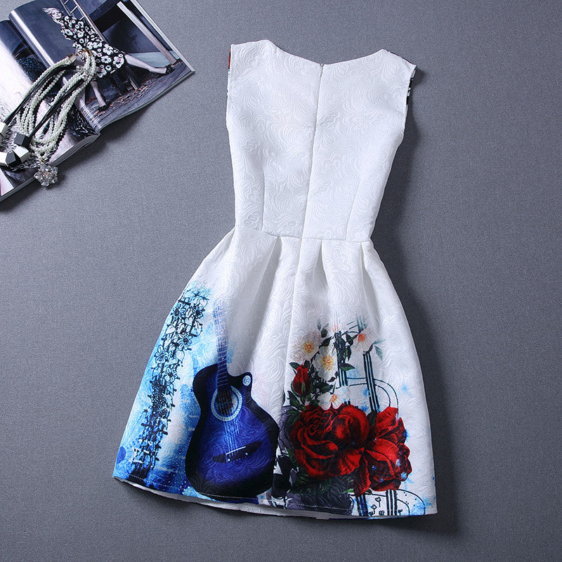 Print Pleated Short Mini Tank Dress - MeetYoursFashion - 5