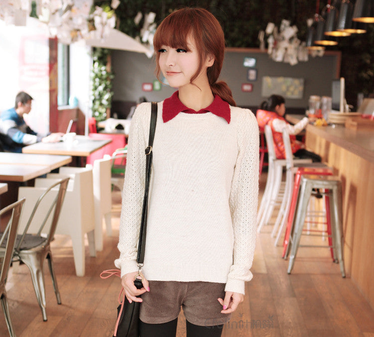 False Two Pieces Pullover Sweater - MeetYoursFashion - 3