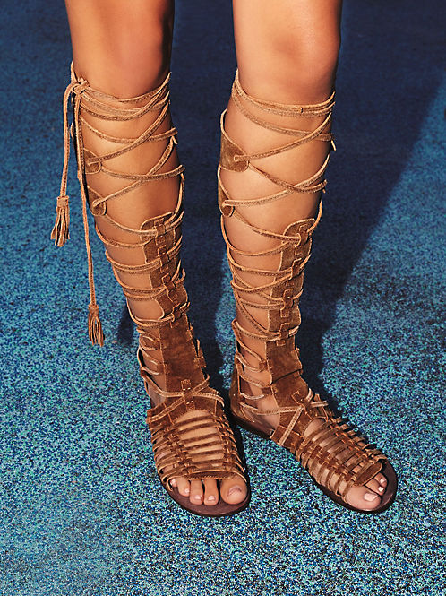 Straps Hollow Out Tassels Flat Gladiator Sandals
