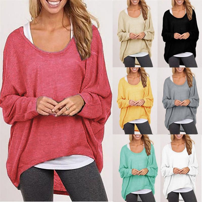 Loose Long Sleeves Irregular Pullover Sweater Top - MeetYoursFashion - 12