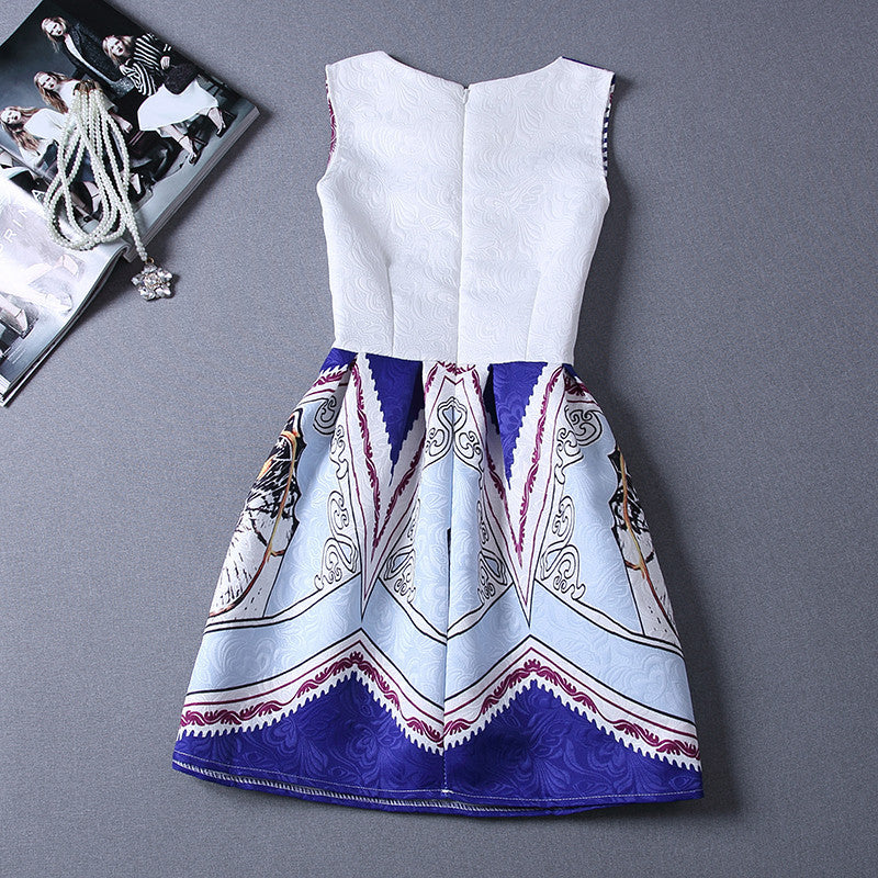 Print Pleated Short Mini Tank Dress - MeetYoursFashion - 15