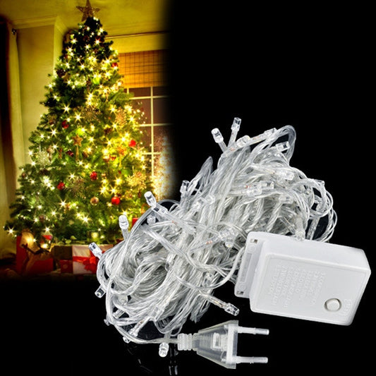 10M 100 LED White Lights Decorative Christmas Party Twinkle String EU
