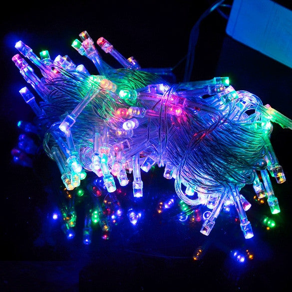 10M 100 LED Colorful Lights Decorative Christmas Party Festival Twinkle String Lamp Bulb 220V EU