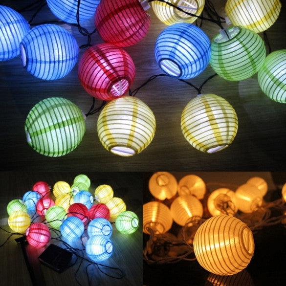 New Ball Lantern 10pcs LED Solar Power String Light Decorative Wedding Party Outdoor Light US Plug