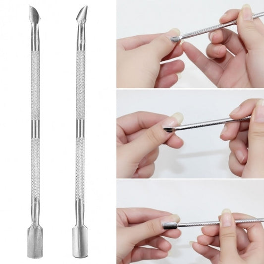 Stainless Steel Nail Cuticle Pusher Spoon Remover Manicure Pedicure Tool