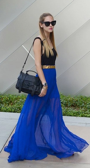 Pure Color Chiffon Pleated Big Long Skirt - Meet Yours Fashion - 6