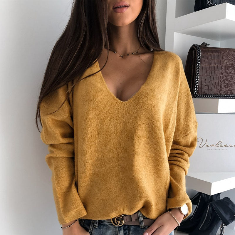 V Neck Thin Knitted Top
