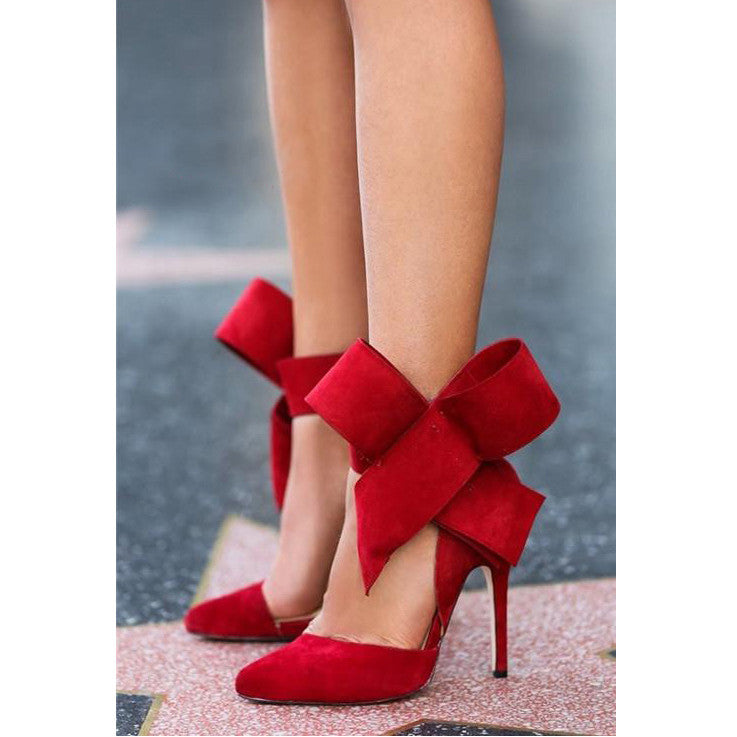 Charming Removable Big Bow High Heel Heels Shoes - Meet Yours Fashion - 3