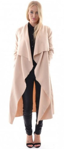 Cardigan Solid Asymmetric Neck Long Coat - Meet Yours Fashion - 2