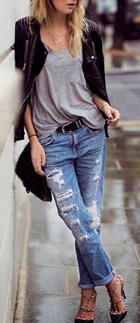 Beggar Style Holes Ripped Frayed Loose Long Jeans - Meet Yours Fashion - 1