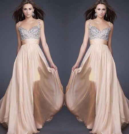 Fashion Chiffon V-neck Splicing Long Prom Party Dress - Meet Yours Fashion - 3