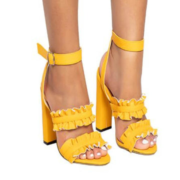 Chunky Heel Open Toe Embellished Sandals